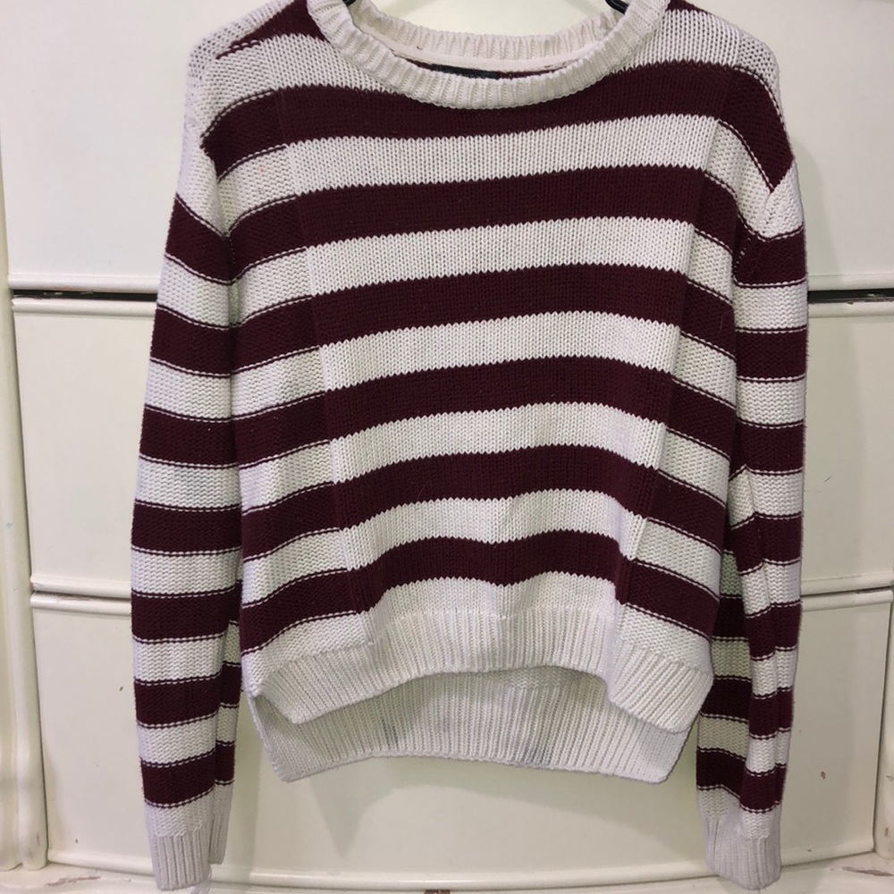 Red and white sweater